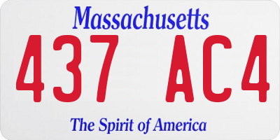 MA license plate 437AC4