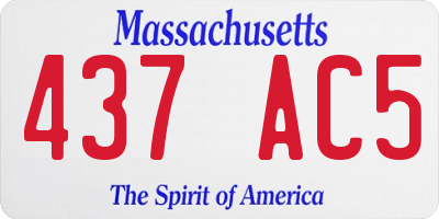 MA license plate 437AC5