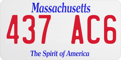 MA license plate 437AC6