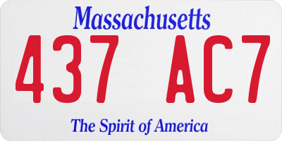 MA license plate 437AC7