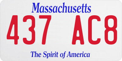 MA license plate 437AC8