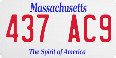 MA license plate 437AC9