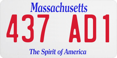 MA license plate 437AD1