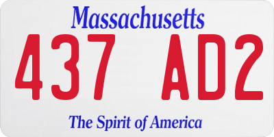 MA license plate 437AD2