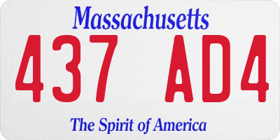 MA license plate 437AD4