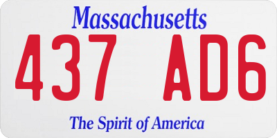 MA license plate 437AD6
