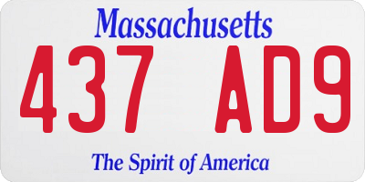 MA license plate 437AD9