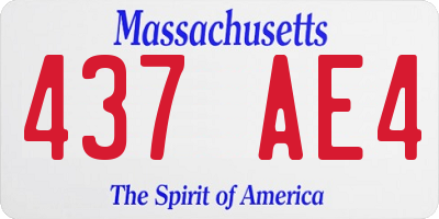 MA license plate 437AE4