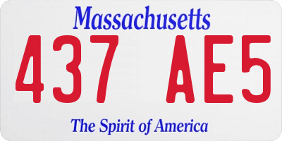 MA license plate 437AE5