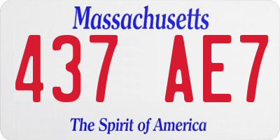 MA license plate 437AE7