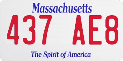 MA license plate 437AE8
