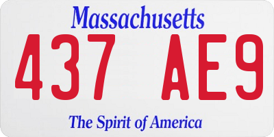 MA license plate 437AE9