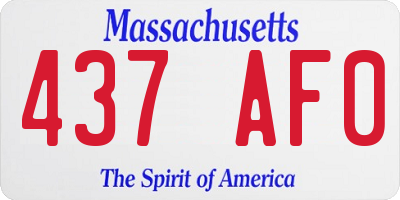 MA license plate 437AF0