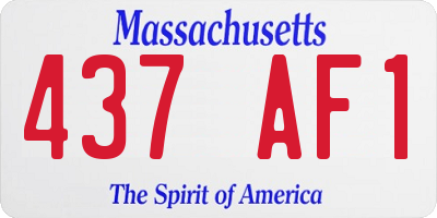MA license plate 437AF1