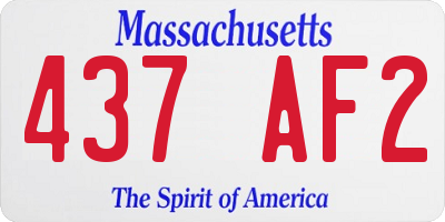 MA license plate 437AF2