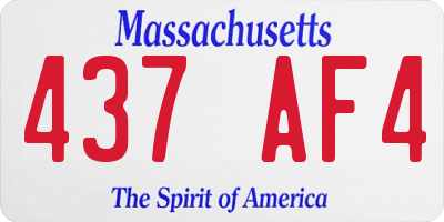 MA license plate 437AF4