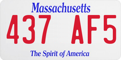 MA license plate 437AF5
