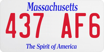 MA license plate 437AF6