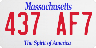 MA license plate 437AF7