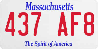 MA license plate 437AF8
