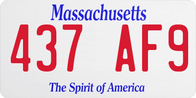 MA license plate 437AF9