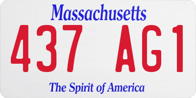 MA license plate 437AG1