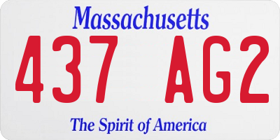 MA license plate 437AG2