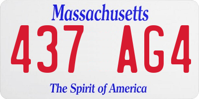 MA license plate 437AG4