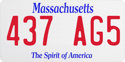 MA license plate 437AG5