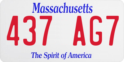 MA license plate 437AG7