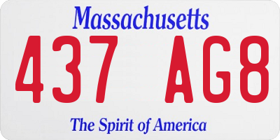 MA license plate 437AG8