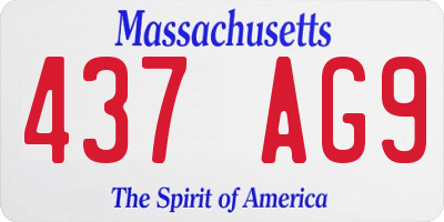 MA license plate 437AG9