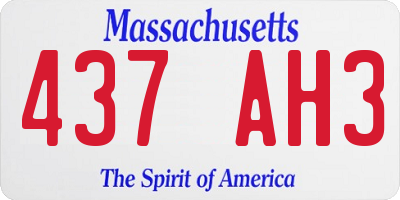MA license plate 437AH3