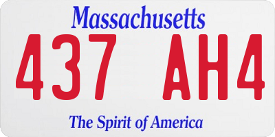 MA license plate 437AH4