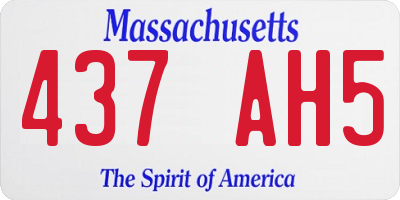 MA license plate 437AH5