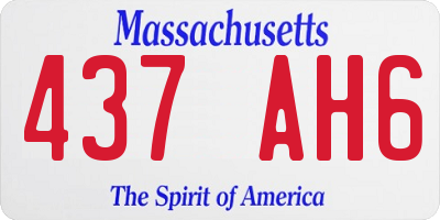 MA license plate 437AH6