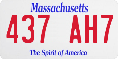 MA license plate 437AH7