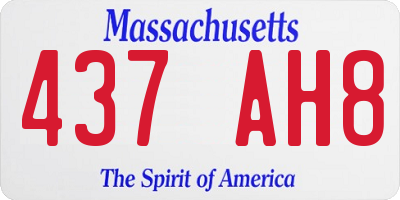 MA license plate 437AH8
