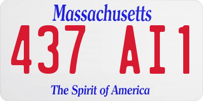 MA license plate 437AI1