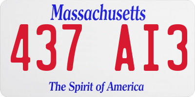 MA license plate 437AI3