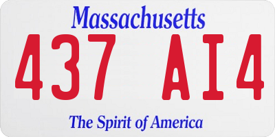 MA license plate 437AI4