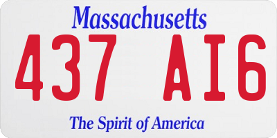 MA license plate 437AI6