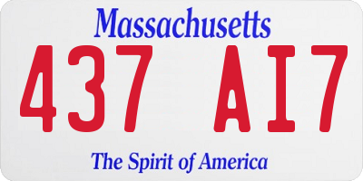 MA license plate 437AI7