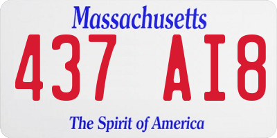 MA license plate 437AI8