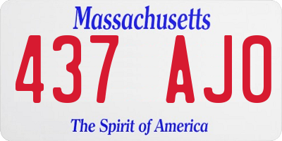 MA license plate 437AJ0