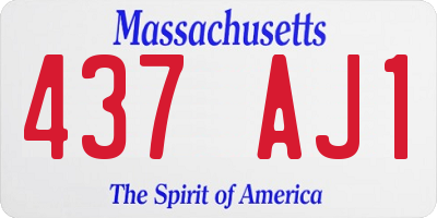 MA license plate 437AJ1