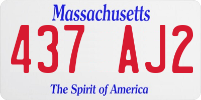 MA license plate 437AJ2