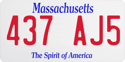 MA license plate 437AJ5