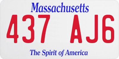 MA license plate 437AJ6