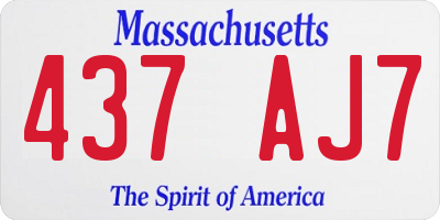 MA license plate 437AJ7